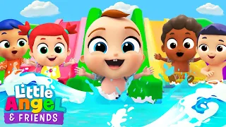 5 Little Babies at the Waterpark | Little Angel And Friends Fun Educational Songs