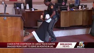 Ex-judge Tracie Hunter dragged from court to serve six months in jail