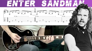 METALLICA - ENTER SANDMAN (Guitar cover with TAB | Lesson)