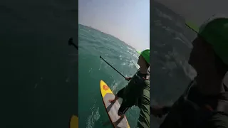 Insane surfing downwind SUP foil