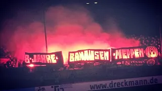 Choreo & pyro 8 Jahre banausen meppen • Preußen Münster 1-1 SV Meppen • 06.04.2019 🇩🇪 3liga