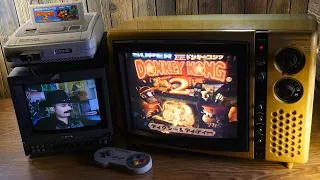 Donkey Kong Country 2 (SFC) Sony Trinitron KV-1300 RF 1970s CRT TV stream