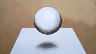 Most Easy 3D drawing illusion for Beginners|3D floating ball|optical illusion sketch #illusion