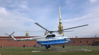 Запуск и взлет Ми-8Т от Петропавловской крепости