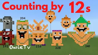 Numberblocks Minecraft COUNTING BY 12s Learn to Count | Counting Math Learning  Songs For Kids