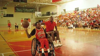 16 year old Eric Barber beats Michael Jordan in a game of 1v1 wheelchair basketball!