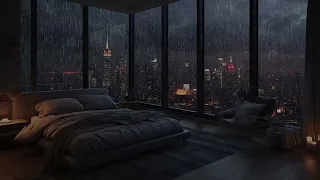 Gentle Relaxation In A Cozy Bedroom With Heavy Rain On The Window | Relaxing Rain For Sleep Well
