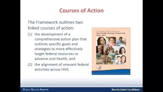 Public Health Reports Webinar - The Oral Health Strategic Framework