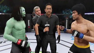 Master Yoda vs. Bruce Lee (EA Sports UFC 2) - CPU vs. CPU - Crazy UFC 👊🤪