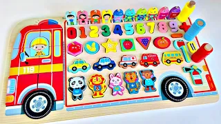 Best Learn Shapes, Vehicles, Numbers, Counting 1 to 10 with Friretruck Puzzle | Spanish Learning