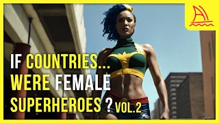 If countries... were female superheroes - AI generated