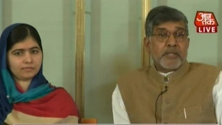 Kailash Satyarthi, Malala Yousufzai at press conference