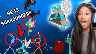 EVERYONE TURNED ON RED??! PIG TO THE RESCUE!! | Animation vs Minecraft Shorts [18 -19] Reaction