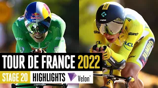 Van Aert, Vingegaard, Pogacar battle for TT win | Tour de France 2022 Stage 20 highlights