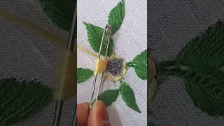 Stunning flower design ideas using safety pin| hand embroidery shorts video#Shorts