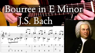 BOURREE in E Minor (J.S. Bach) Full Tutorial with TAB - Fingerstyle Guitar