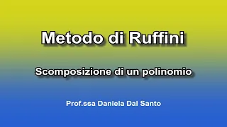 Metodo di Ruffini   Scomposizione di un polinomio