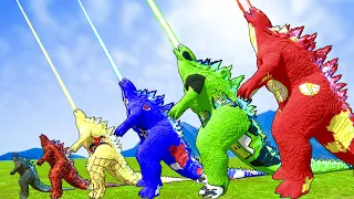 Spinosaurus, Tyrannosaurus Rex  vs Godzilla in Animal Revolt Battle Simulator