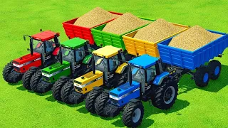 sugarcane harvesting and load transporting with mini tractor ! farming simulator 22