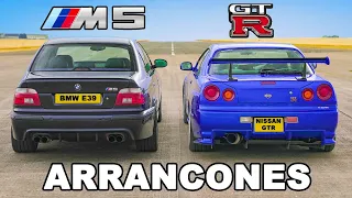 BMW E39 M5 vs R34 GT-R Skyline: ARRANCONES