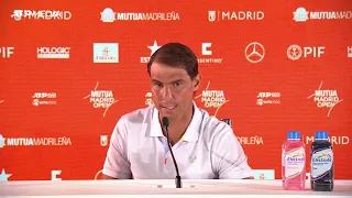 'My goal is to finish the tournament alive' - Rafael Nadal on playing in the Madrid Open