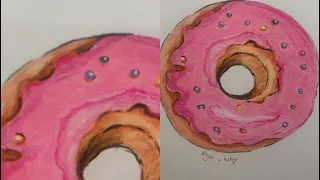 Menggambar dan mewarnai donat_how to draw a donut