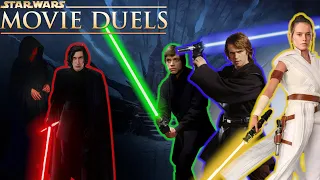 Rise Of The Skywalkers! (Movie Duels Remastered) Anakin, Luke and Rey vs Palpatine and Kylo Ren