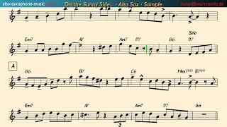 How to play "On the Sunny Side of the Street" for Alto Saxophone and Band incl. solo transcription