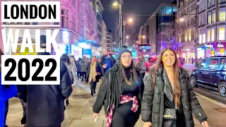 London City Walk 2022 | Central London at Late Night in 2022, Piccadilly to New Bond Street Mayfair