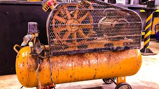 Geniu Boy Completely Restored An Extremely Rusty Vintage Air Compressor Abandoned On The Rivfer bank
