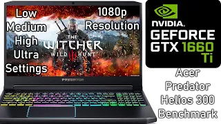 The Witcher 3: Wild Hunt Benchmark on Acer Predator Helios 300 GTX 1660 Ti 6GB  i7 9750H
