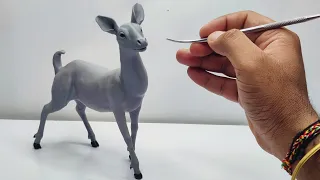 Clay Sculpting: How to make a Deer with clay Easy | clay deer,clay animals art | Clay Modelling