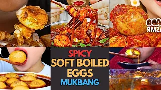 😋🥚🍲 ASMR Soft Boiled Egg Mukbang | EATING SAUCY SOFT BOIL EGGS | MUKBANG COMPILATION🌶️🥚🔥