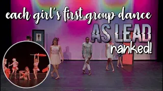each dancer's first group dance as lead ranked! | dance moms