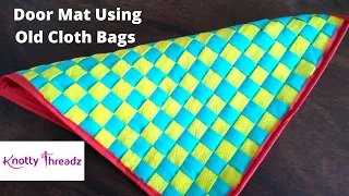 DIY Amazing Doormat With Shopping Bags or Old Cloth Bags | Best Out of Waste Sewing Projects