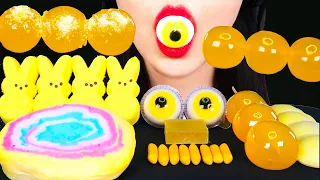 ASMR YELLOW PEEPS MARSHMALLOWS, EYEBALLS GUMMY JELLY 노랑 핍스 마시멜로우, 눈알젤리 먹방 咀嚼音 音フェチ MUKBANG Zoey ASMR