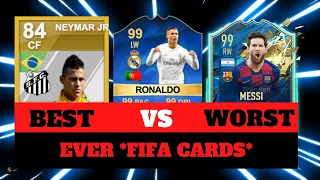 Footballers BEST VS WORST Ever FIFA Cards! *Special Edition* 😔💔 ft. Messi, Ronaldo, Benzema… etc