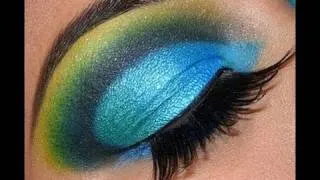 INGLOT Blue Green Yellow Cut Crease Eyeshadow Tutorial!!