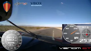 Koenigsegg Agera RS Vs Hennessey Venom GT Top Speed Test Speedometer Only