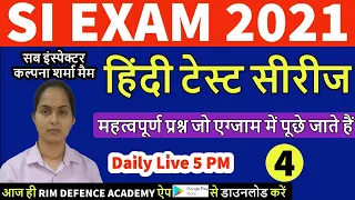 राजस्थान पुलिस SI मॉडल पेपर / हिन्दी प्रश्न पत्र - 04  | Rajasthan Police SI Hindi Paper