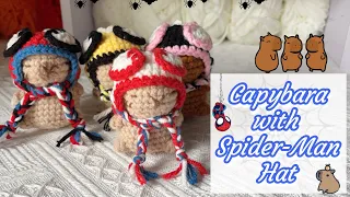 ♥ Crochet Capybara with Spider-Man Hat Tutorial | Simple and Cool + Free Pattern ♥