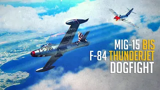 F-84 Thunderjet Vs Mig-15 Bis Dogfight | Digital Combat Simulator | DCS |