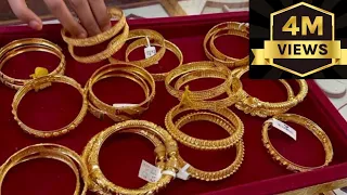 Light weight Gold bangle designs with weight & price | Gold bangle designs