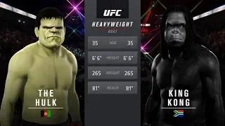 Hulk vs. King Kong (EA sports UFC 2) - CPU vs. CPU - Crazy UFC 👊🤪