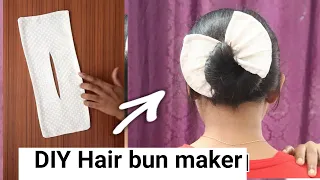 DIY fabric hair bun maker and holder | Easy hair style