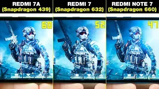 REDMI 7A vs REDMI 7 vs REDMI NOTE 7 | БОЛЬШОЕ СРАВНЕНИЕ В ИГРАХ! FPS + НАГРЕВ | GAMING TEST