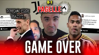 IMBARAZZO. ALLEGRI È RASSEGNATO. ALEX SANDRO LA SCUSA DEGLI INCOMPETENTI! Juve Udinese 0-1 | Pagelle