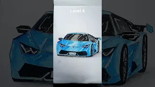 Lamborghini drawing at different levels #youtube #art #shorts