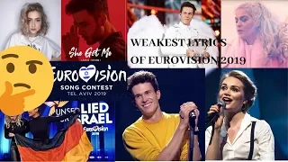 Eurovision 2019: Top 10 WEAKEST Song Lyrics by Lyricist and Linguist