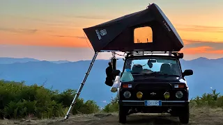 Lada Niva Overland - iKamper Skycamp Mini solo wild camping.